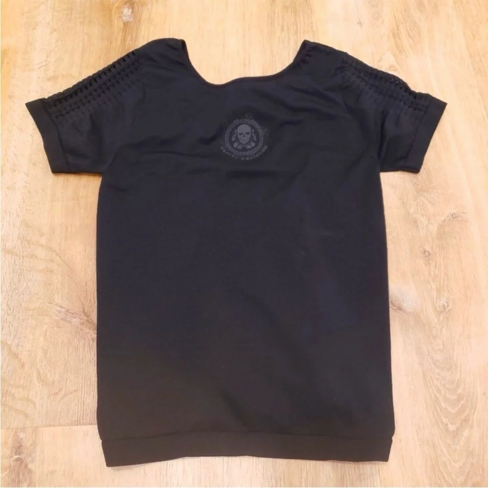 HARLEY DAVIDSON Cut Out Black Crop Top With Skull Motif